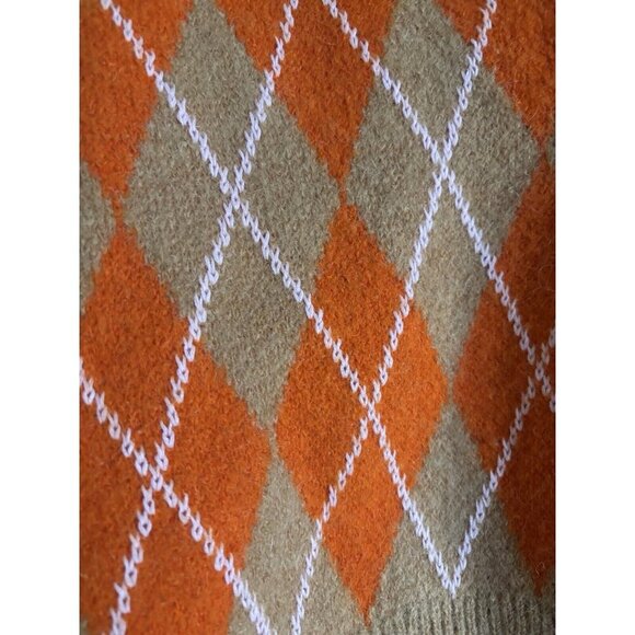 Zara Orange and Tan Argyle Sweater - Picture 5 of 10